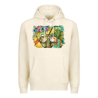 Tofu coconut with fruits  background Premium Hoodie - BarkalooDesign