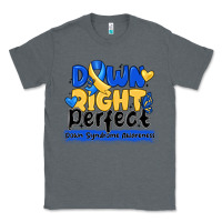 Charcoal Heather down right perfect down syndrome awareness Classic Tee - CowhideDigitalArt
