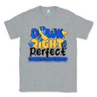 Heather Grey down right perfect down syndrome awareness Classic Tee - CowhideDigitalArt