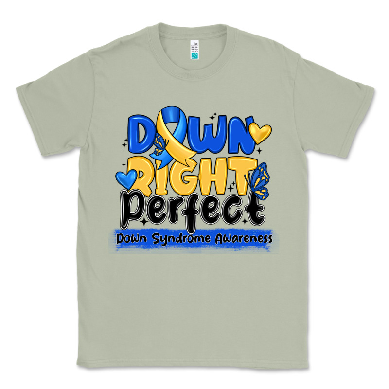 Down Right Perfect Down Syndrome Awareness Classic Tee by CowhideDigitalArt | Teevron
