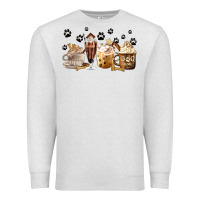 Oatmeal Heather Dog Mom Coffee Lover Coffee Cups Premium Sweatshirt - MaliasSmallBusiness