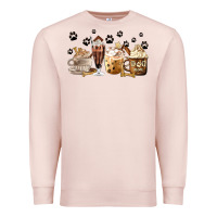 Pale Pink Dog Mom Coffee Lover Coffee Cups Premium Sweatshirt - MaliasSmallBusiness