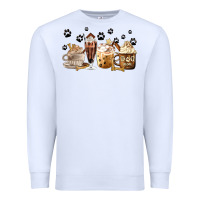 White Dog Mom Coffee Lover Coffee Cups Premium Sweatshirt - MaliasSmallBusiness