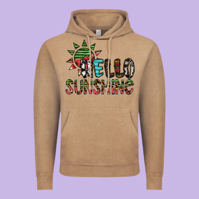 Hello Sunshine Vintage Hoodie Designed By Sublimationcraftshop