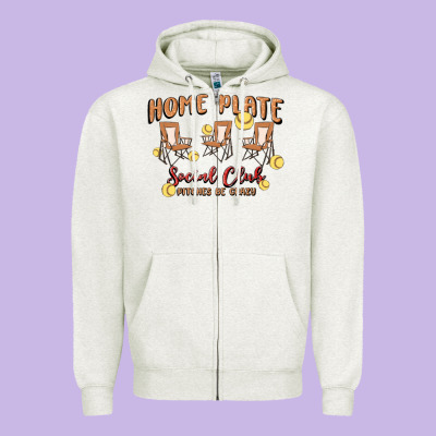Glitter Softball Zipper Hoodie Designed By Maliassmallbusiness