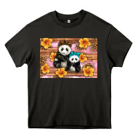 Asphalt Mama Panda And Baby Panda Heavy Core Tee - Artiststas