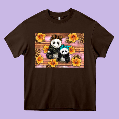 Mama Panda And Baby Panda Heavy Core Tee Designed By Artiststas