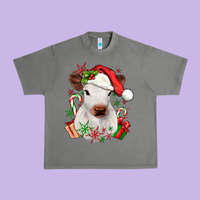 Christmas Heifer Urban Heavy Tee Designed By Jahusdesignshop