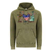 Vintage Olive Faith love Freedom 4th of july Vintage Hoodie - CowGirlArtShop