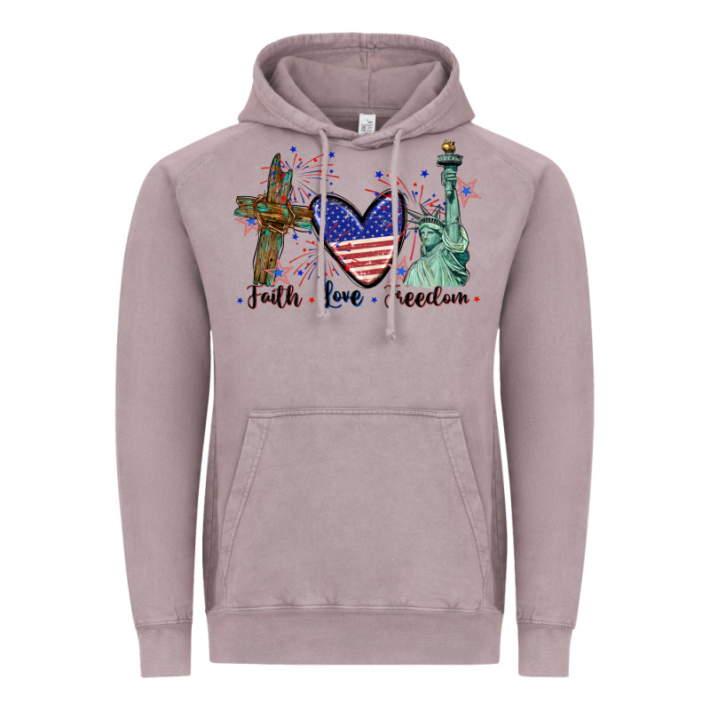 Faith Love Freedom 4th Of July Vintage Hoodie by CowGirlArtShop | Teevron