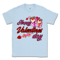 Dusty Blue happy valentines day Classic Tee - AdoDesignShop