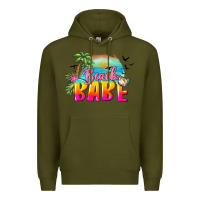 Army Green beach babe Premium Hoodie - BarkalooDesign