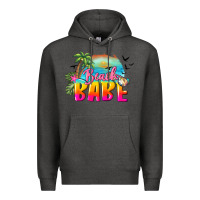 Charcoal Heather beach babe Premium Hoodie - BarkalooDesign