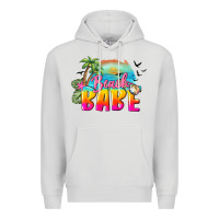 Dove Grey beach babe Premium Hoodie - BarkalooDesign