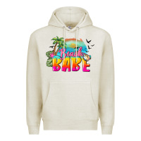 Oatmeal Heather beach babe Premium Hoodie - BarkalooDesign