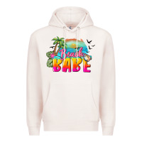 Pale Pink beach babe Premium Hoodie - BarkalooDesign