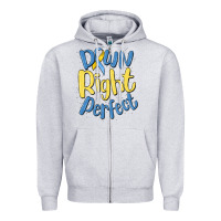Heather Grey down right perfect Zipper Hoodie - MaliasSmallBusiness