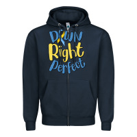 Navy down right perfect Zipper Hoodie - MaliasSmallBusiness
