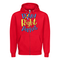 Red down right perfect Zipper Hoodie - MaliasSmallBusiness