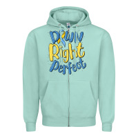 Seafoam down right perfect Zipper Hoodie - MaliasSmallBusiness
