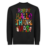 Black happy hallothankmas Heavyweight Sweatshirt - FaDigitalArtStudio