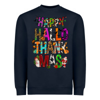 Navy happy hallothankmas Heavyweight Sweatshirt - FaDigitalArtStudio