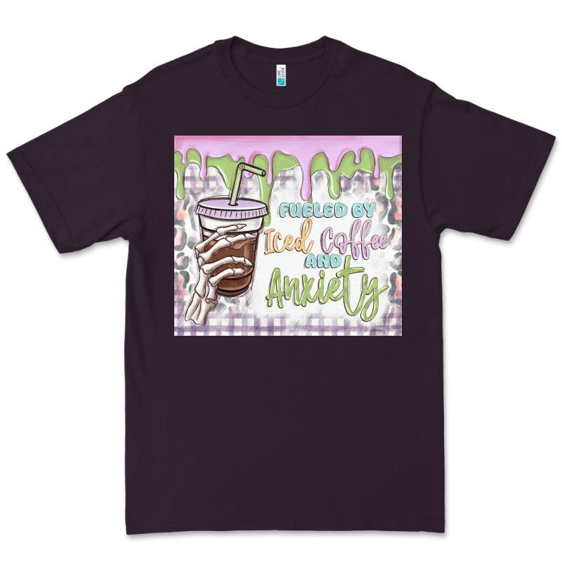 Fueled By Iced Coffee And Anxiety Premium Tee by MaliasSmallBusiness | Teevron