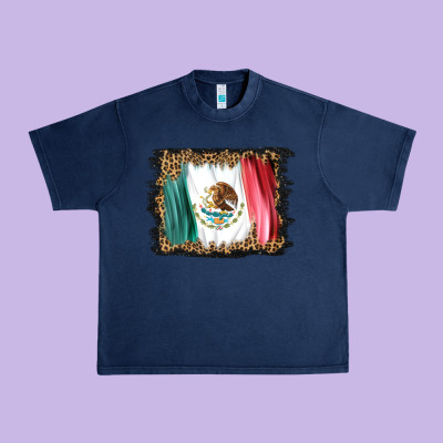 Distressed Mexico Flag Urban Heavy Tee Designed By Barkaloodesign