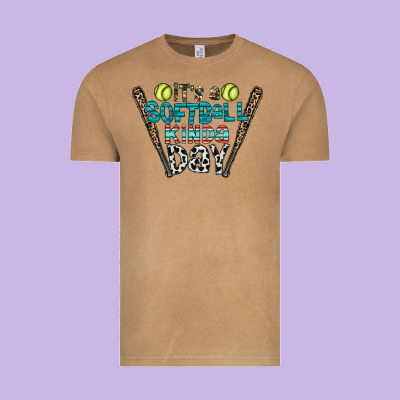 Softball Vintage Tee Designed By Cowhidedigitalart