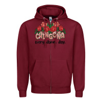 Burgundy chingona every damn day Zipper Hoodie - MaliasSmallBusiness