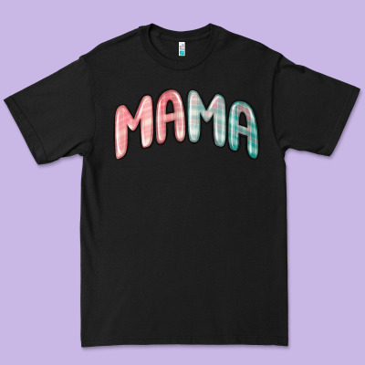 Premium Tee mama christmas plaid
