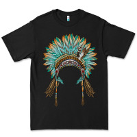 Black native american headdress turquise Premium Tee - BarkalooDesign