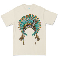 Bone native american headdress turquise Premium Tee - BarkalooDesign