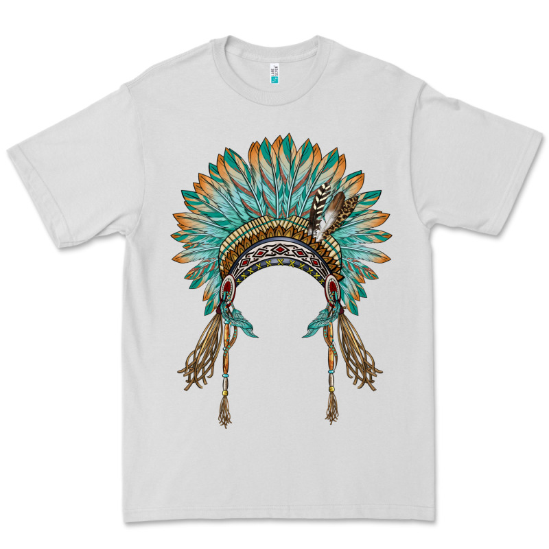 Native American Headdress Turquise Premium Tee by BarkalooDesign | Teevron