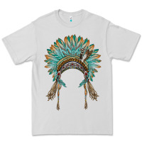 Dove Grey native american headdress turquise Premium Tee - BarkalooDesign