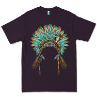 Plum native american headdress turquise Premium Tee - BarkalooDesign