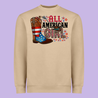 All American Girl Heavyweight Sweatshirt Designed By Racoondesign