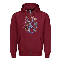 Burgundy floral stethoscope Zipper Hoodie - MaliasSmallBusiness