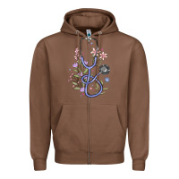 Chestnut floral stethoscope Zipper Hoodie - MaliasSmallBusiness