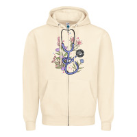Sandshell floral stethoscope Zipper Hoodie - MaliasSmallBusiness