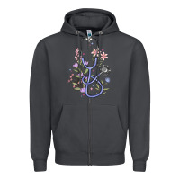 Smoke floral stethoscope Zipper Hoodie - MaliasSmallBusiness