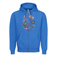 True Royal floral stethoscope Zipper Hoodie - MaliasSmallBusiness