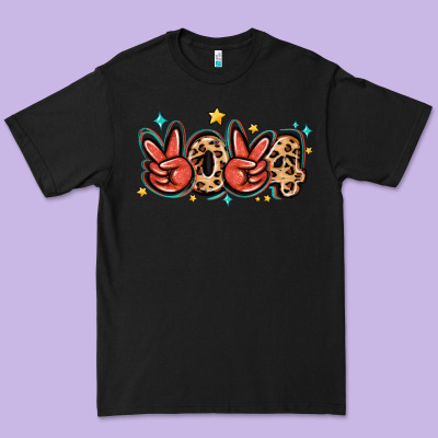 Premium Tee 2024 stars and leopard