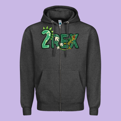 Two Rex Zipper Hoodie Designed By Maliassmallbusiness