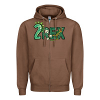 Chestnut two rex Zipper Hoodie - MaliasSmallBusiness