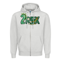 Dove Grey two rex Zipper Hoodie - MaliasSmallBusiness