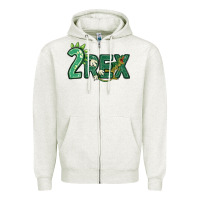 Oatmeal Heather two rex Zipper Hoodie - MaliasSmallBusiness