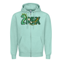 Seafoam two rex Zipper Hoodie - MaliasSmallBusiness