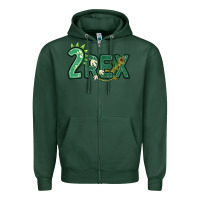 Sports Green two rex Zipper Hoodie - MaliasSmallBusiness