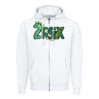 White two rex Zipper Hoodie - MaliasSmallBusiness